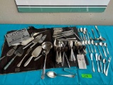 SILVER PLATED FLATWARE w/ QUICKSILVER CLEANING PLATE