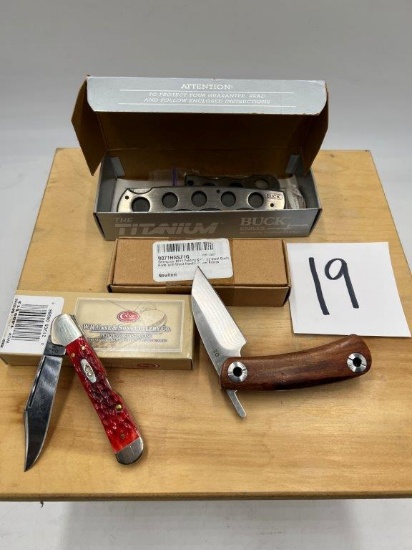 TITANIUM BUCK KNIFE, CASE USA KNIFE, AND D2 KNIFE