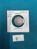 1855 Seated Half Dime with Arrows.