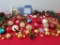 WHITE FUR SANTA AND DREAM CATCHER CHRISTMAS ORNAMENT LOT