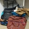 LARGE LOT OF TRAVEL BAGS/DUFFLES, BACKPACK, AND 'GO'CART