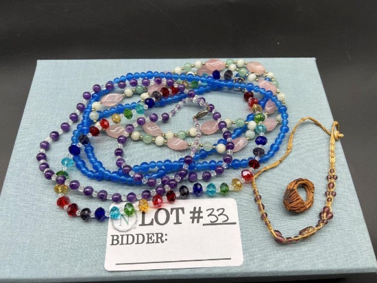 BEADED NECKLACE LOT
