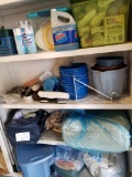CLEANING SUPPLIES, BUCKETS, EXTENDABLE POLES, TOWELS, AND MORE