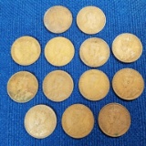 13 CANADIAN LARGE CENTS