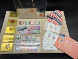STAMPS, STAMP BOOKS, CAMPAIGN STICKERS LOT