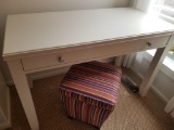 WHITE DESK WITH MULTICOLOR STOOL LOT