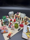 CHRISTMAS ORNAMENTS AND VINTAGE GERMAN MADE FIGURES