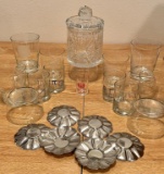 MATHEMATICAL GLASSWARE, CANISTER, AND ROSTFREI METAL NUT DISHES