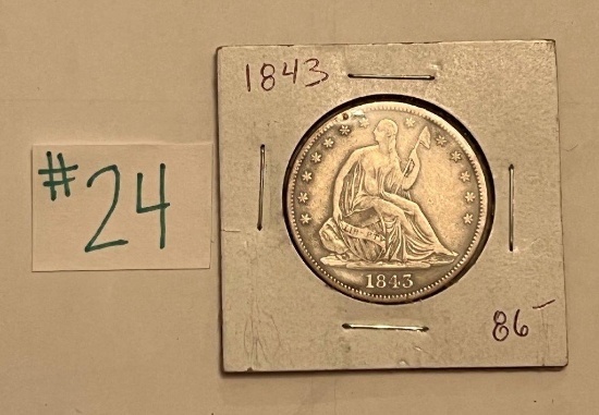 1843 PHIL SEATED HALF DOLLAR