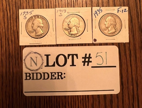 3 EARLY WASHINGTON QUARTERS