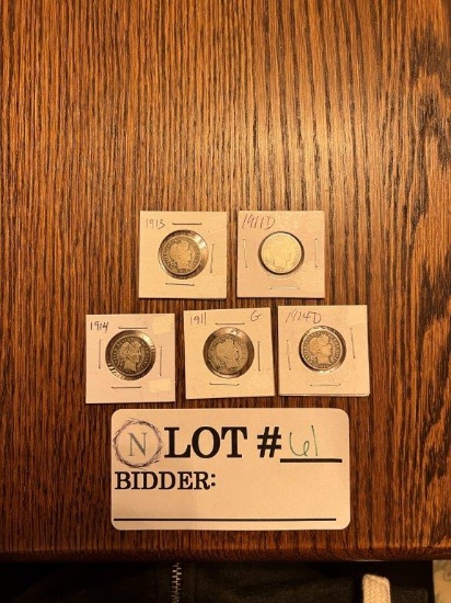 5 BARBER DIMES