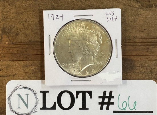 1924 PHIL PEACE DOLLAR  CHOICE GEM BU