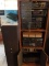 SANSUI AUDIO EQUIPMENT AND SPEAKERS, SONY BLU RAY PLAYER, STEREO CABINET, DISK CHANGER,