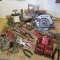 CRAFTSMAN TOOLS, BLACK AND DECKER CIRCULAR SAW, TAPE MEASURES, ASSORTED TOOLS AND HARDWARE LOT
