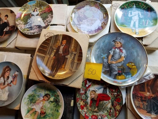 TIN MAN, BOY WITH TOY TRAIN, GIRL WITH NUTCRACKER ART PLATES LOT