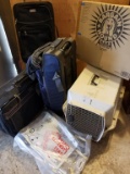 SUITCASE, DOG KENNEL, BARGAIN HOUND CRATE LOT