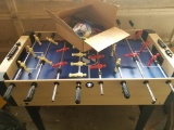 FOOSBALL TABLE AND ASSORTED GAME ACCESSORIES
