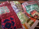 TWO QUILTS AND CROCHETED BLANKET