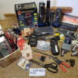 HANDY POWER SYSTEM, SOCKET SET, FLASHLIGHTS, SCISSORS, ELECTRICAL WIRE FINDER LOT