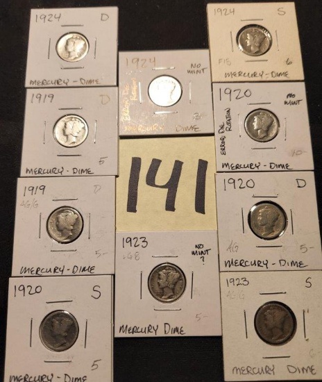10 Different Mercury Dimes