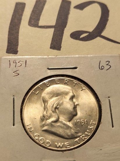 1951 SF Franklin Half Dollar BU