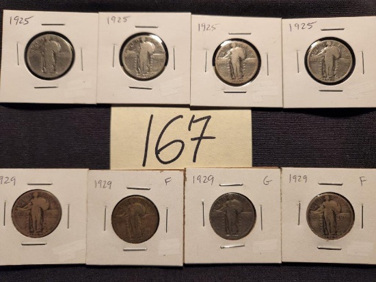8 Standing Liberty Quarters