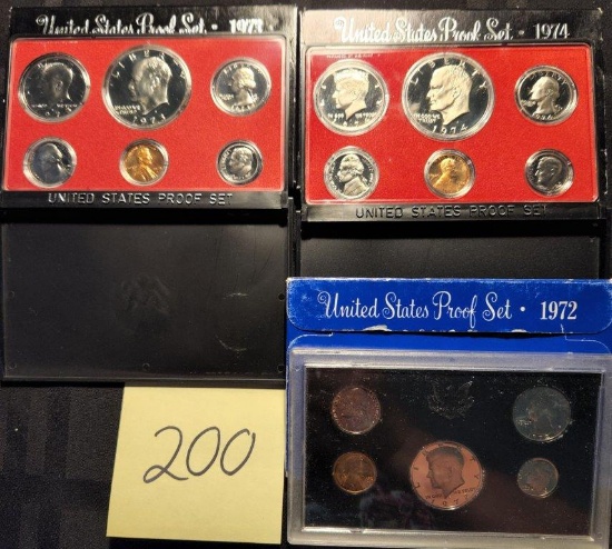 3 U.S. Mint Proof Sets