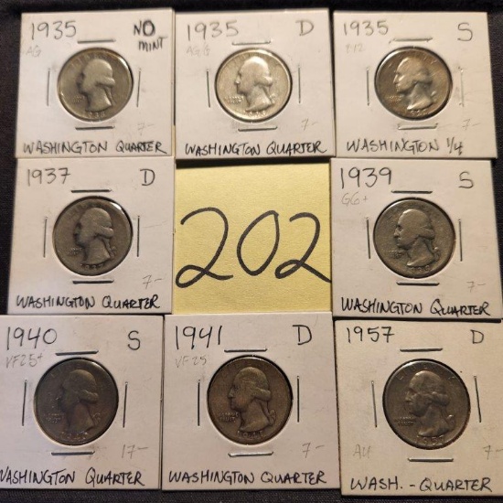 8 Different Washington Quarters