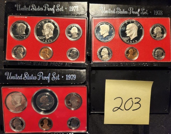 3 U.S. Mint Proof Sets