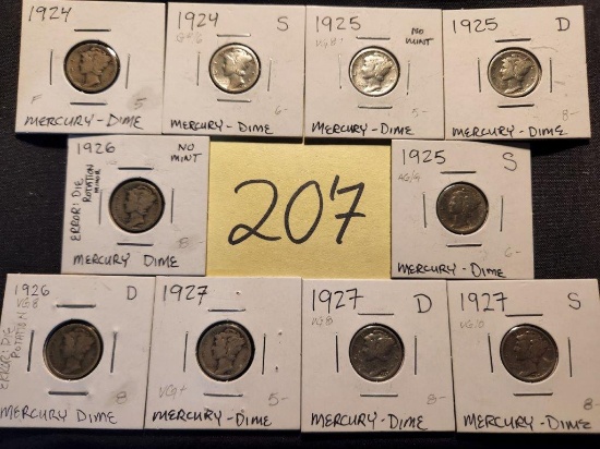 10 Different Mercury Dimes