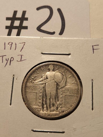 1917 Philly TYP I Standing Linberty Quarter