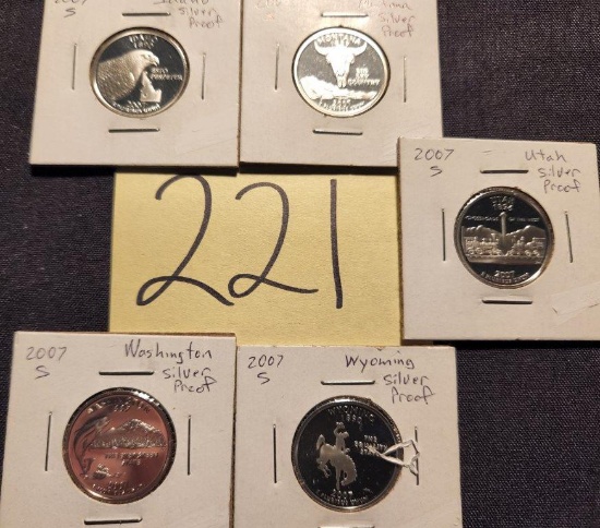Complete 2007 Sf Silver PROOF Quarter Set