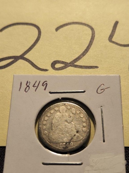 1849 Philly Seated Liberty Dime