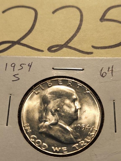 1954 SF Franklin Half Dollar