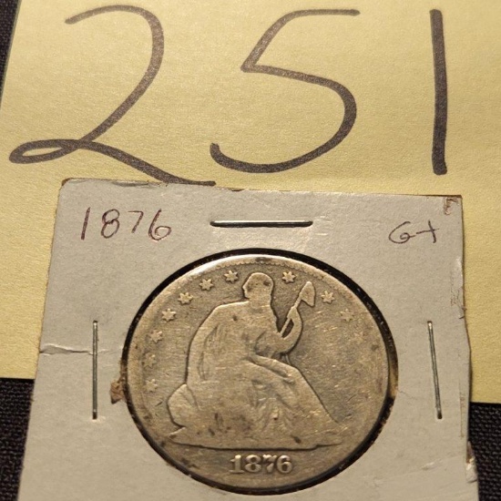 1876 Philly Seated Liberty Half Dollar