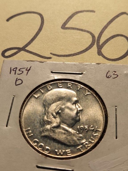1954 Denver Franklin Half Dollar BU++