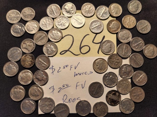 $5 Face Value 90% Dimes