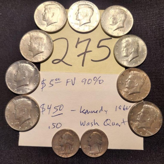 $5 Face Value 90% Silver