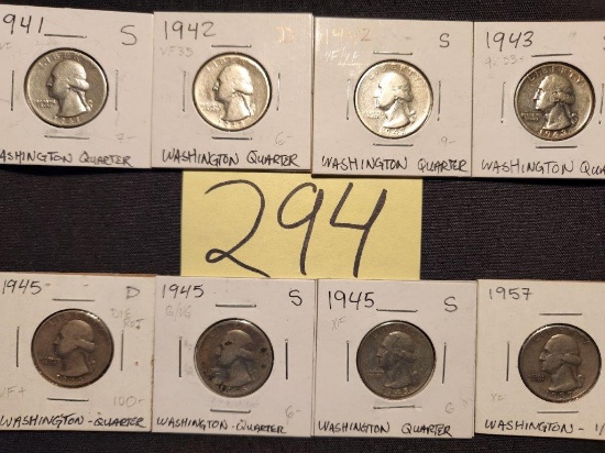 8 Different Washington Quarters