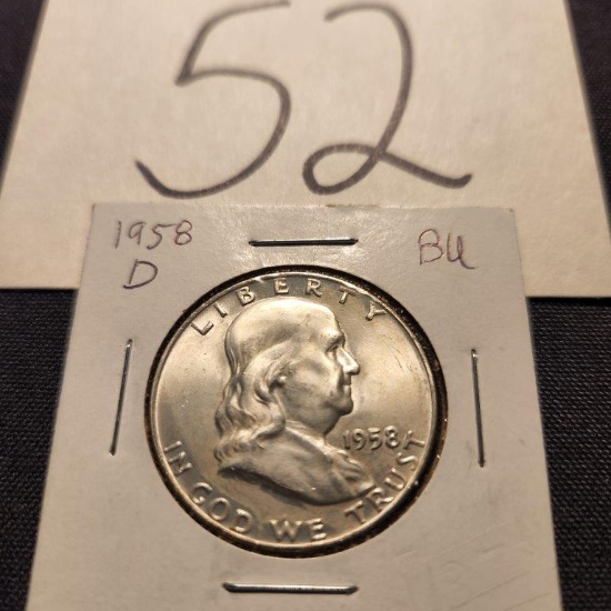 1958 Denver Franklin Half Dollar
