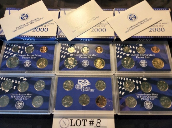 Three 2000 U.S.Mint Proof Sets