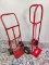 Two Red Hand Trucks