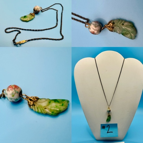 12 KT GF Necklace with Jade Pendant