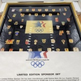 Limited Edition 1984 Los Angeles Olympic Games Framed Sponsor Pin Set