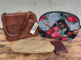 Oscar de la Renta Zippered pouch and Vintage Leather Purse