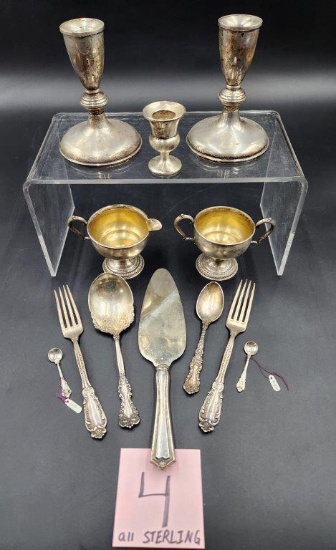 Large lot of Sterling Silver Serving Utensils