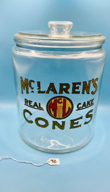 McLaren's Glass Ice Cream Cone Container