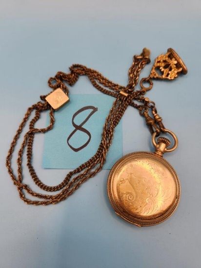 Antique American Watch Co. Pocket Watch and Chain