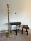 Vintage Brass Floor Lamp, 2 Side Tables