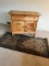 Antique Wood Washstand Cabinet and Small Runner